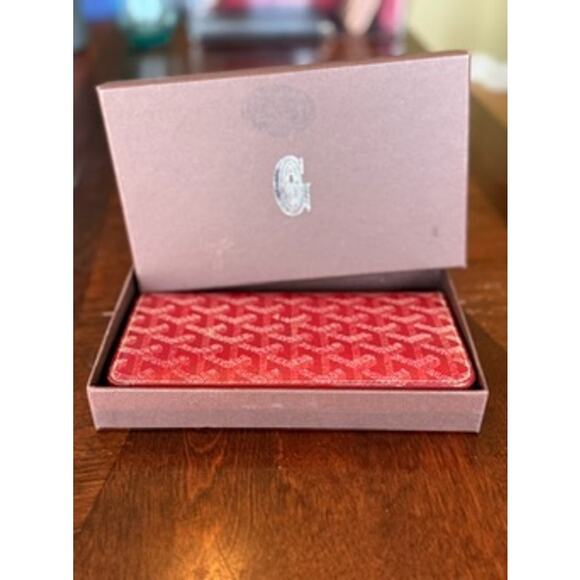 GOYARD  Goyardine Matignon Zip Around GM Wallet Red*EXCELLENT condition*BOX - Picture 3 of 16